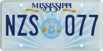 MS license plate NZS077