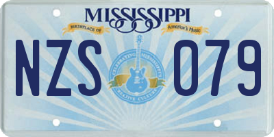 MS license plate NZS079