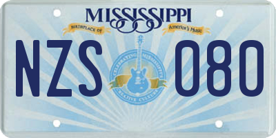 MS license plate NZS080