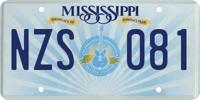 MS license plate NZS081