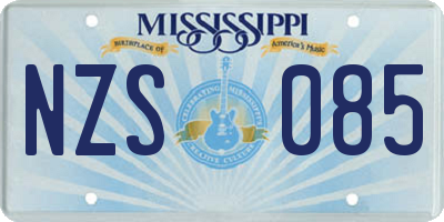 MS license plate NZS085