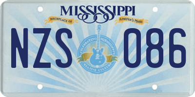 MS license plate NZS086