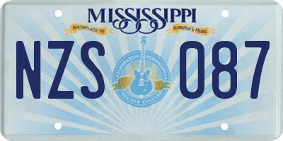 MS license plate NZS087