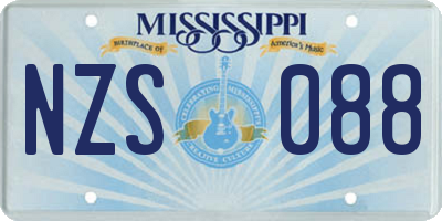 MS license plate NZS088