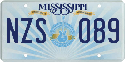 MS license plate NZS089