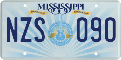 MS license plate NZS090