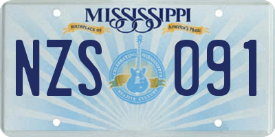 MS license plate NZS091