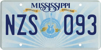 MS license plate NZS093