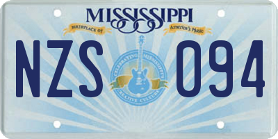MS license plate NZS094