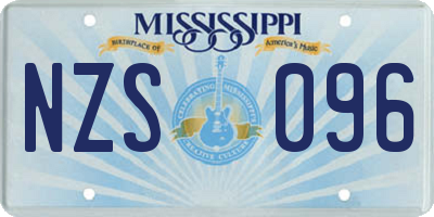 MS license plate NZS096