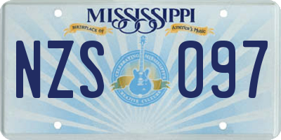 MS license plate NZS097