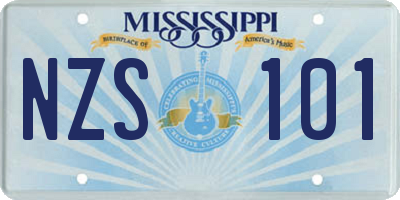 MS license plate NZS101