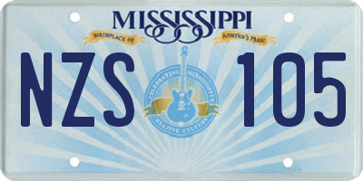MS license plate NZS105