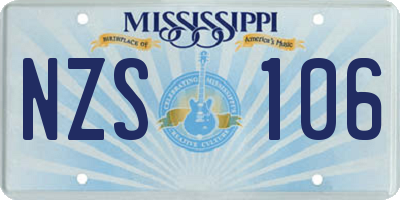 MS license plate NZS106