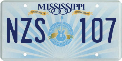 MS license plate NZS107