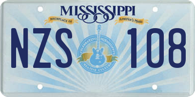 MS license plate NZS108