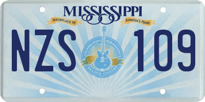 MS license plate NZS109