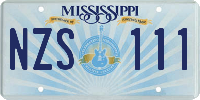 MS license plate NZS111