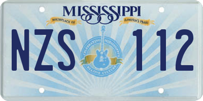MS license plate NZS112
