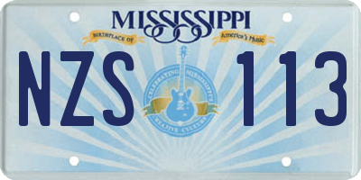 MS license plate NZS113