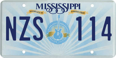MS license plate NZS114