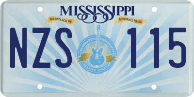 MS license plate NZS115