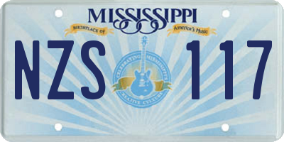 MS license plate NZS117