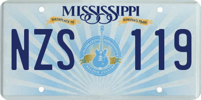 MS license plate NZS119