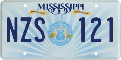 MS license plate NZS121