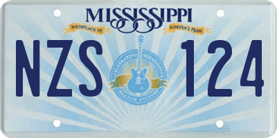MS license plate NZS124