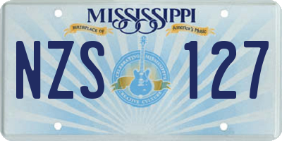 MS license plate NZS127