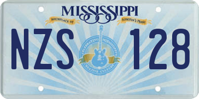 MS license plate NZS128