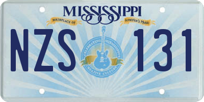 MS license plate NZS131