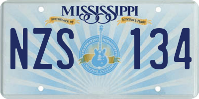 MS license plate NZS134