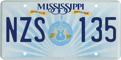 MS license plate NZS135
