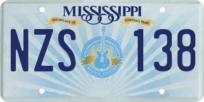 MS license plate NZS138