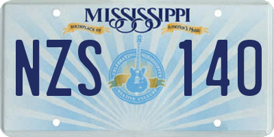 MS license plate NZS140