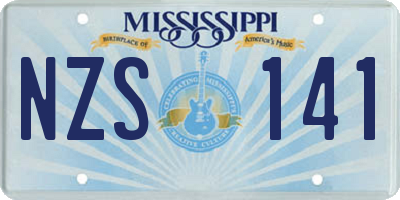 MS license plate NZS141