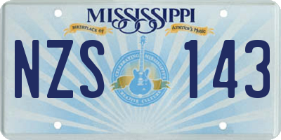 MS license plate NZS143