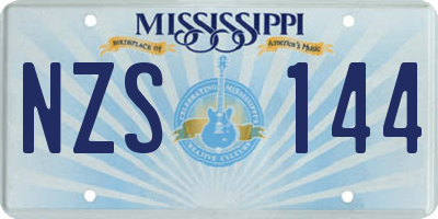 MS license plate NZS144