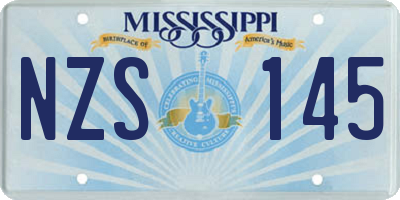 MS license plate NZS145