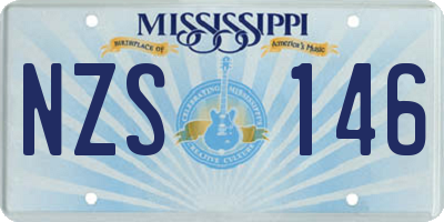 MS license plate NZS146