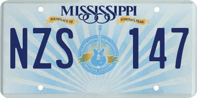 MS license plate NZS147