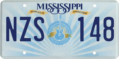 MS license plate NZS148