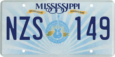 MS license plate NZS149
