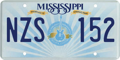 MS license plate NZS152