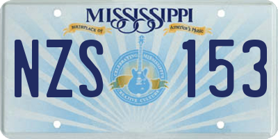 MS license plate NZS153