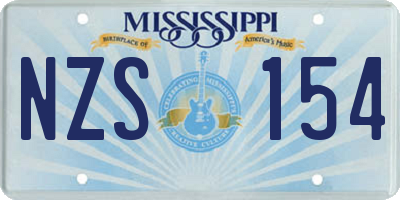 MS license plate NZS154