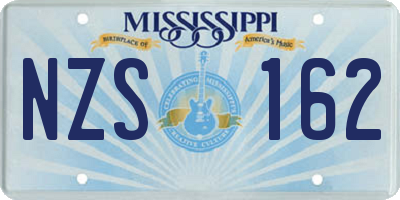 MS license plate NZS162