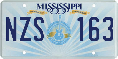 MS license plate NZS163